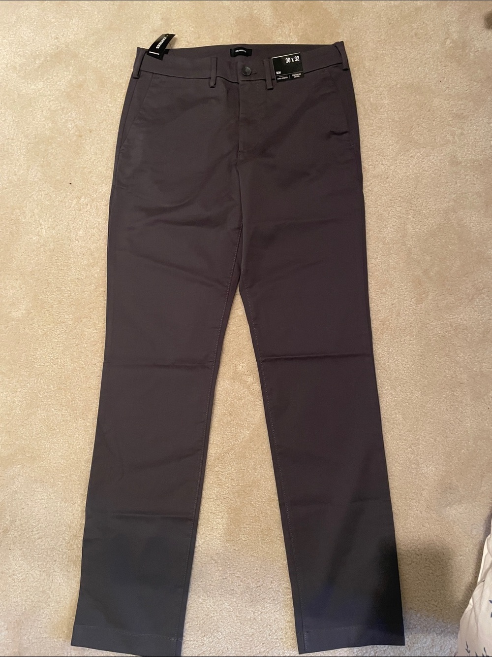 (NEW WITH TAGS) Men's Charcoal Gray Slim Stretch
